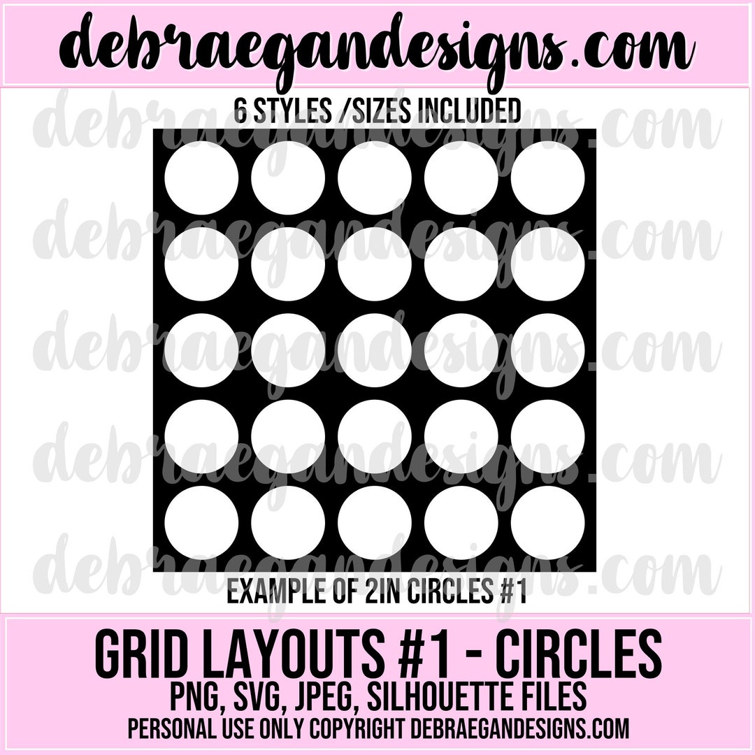 6 Styles Scrapbook Grid Layouts - Circles Cut File - Scrapbook Layout ...