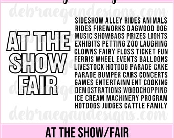 At The Show/Fair - Titles and Background - SVG, PNG, JPEG - Silhouette Cameo, Cricut - Cut File, Scrapbooking - Digital Cut File