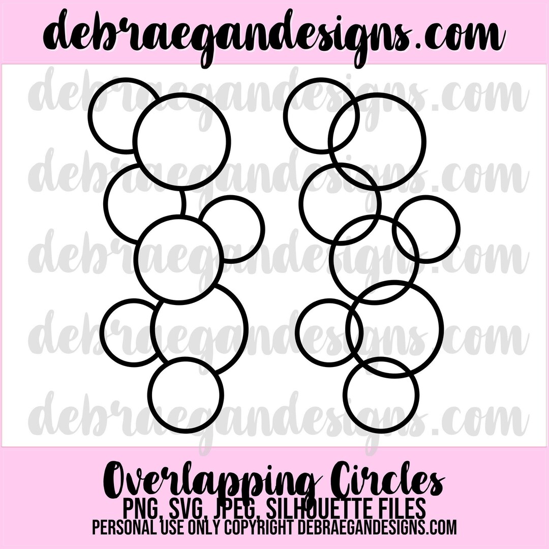 Overlapping Circles Cut File SVG, PNG, JPEG, Studio 3 Silhouette Cameo