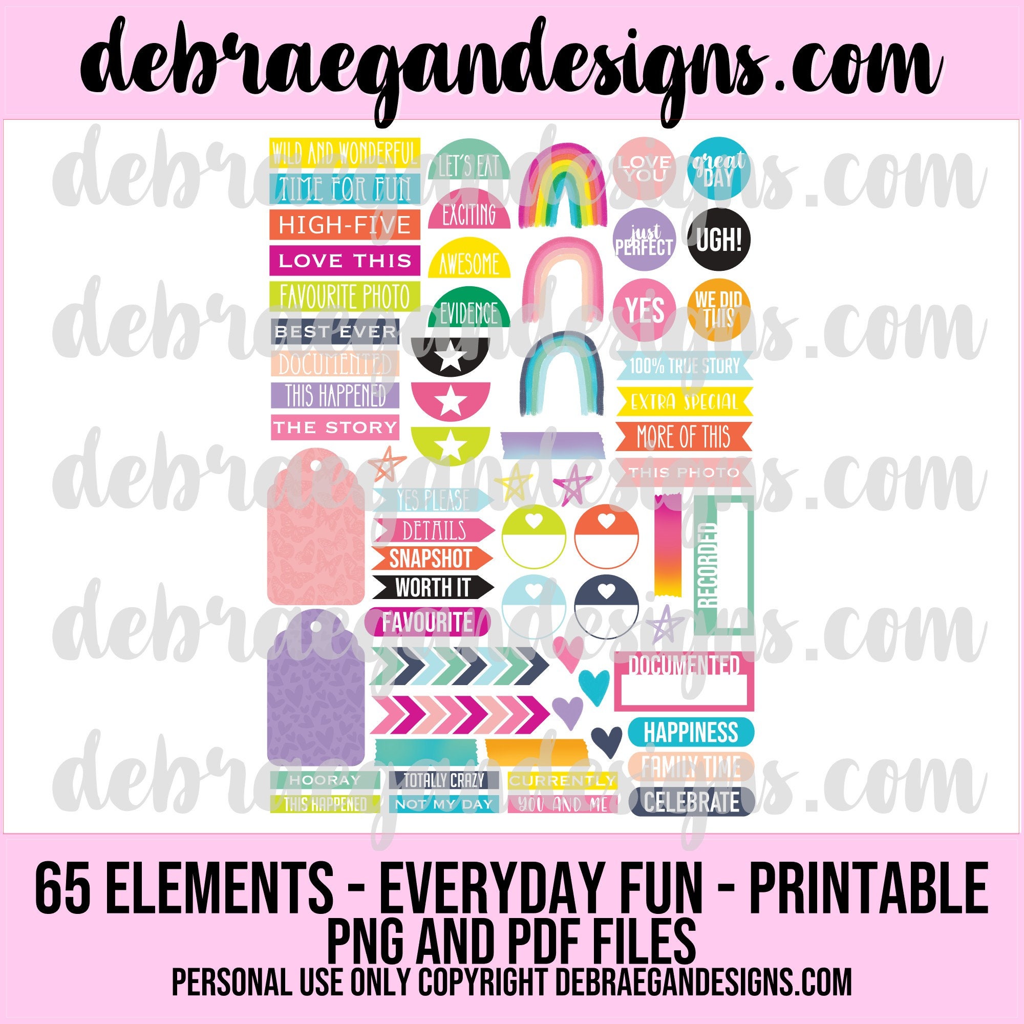 65 Digital/printable Ephemera/elements everyday Fun - Etsy
