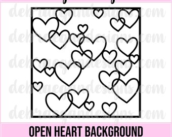 Open Hearts Background Cut File - SVG, PNG, JPEG - Silhouette Cameo, Cricut - Cut File, Card Making, Scrapbooking - Digital Cut File