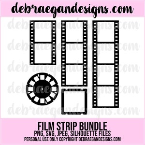 Filmstripbundel - SVG, PNG, JPEG - Silhouette Cameo, Cricut - Cut-bestand, kaarten maken, scrapbooking