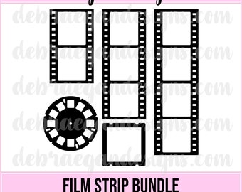 Film Strip Bundle - SVG, PNG, JPEG - Silhouette Cameo, Cricut - Cut File, Card Making, Scrapbooking