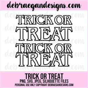 Dolcetto o scherzetto File di taglio digitale - SVG, PNG, JPEG - Silhouette Cameo, Cricut - Titolo di Halloween, Scrapbooking