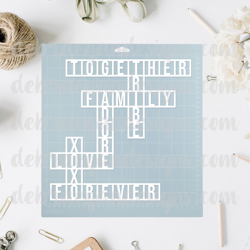 Family Crossword Digital Cut File SVG, PNG Family Words, Crossword
