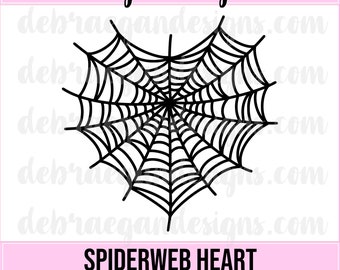 Spinnennetz Herz Digital Cut Datei - SVG, PNG, JPEG - Silhouette Cameo, Cricut - Spinne, Halloween, Spinnennetz, Web Scrapbooking