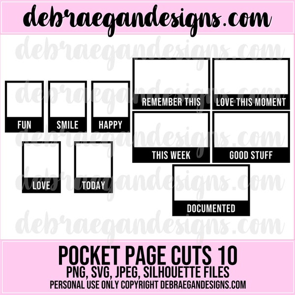 Pocket Page Cuts #10 Digital Cut File - 3x4 and 4x6 - SVG, PNG, JPEG - Silhouette Cameo, Cricut - Photo Frame, Pocket Page Scrapbooking