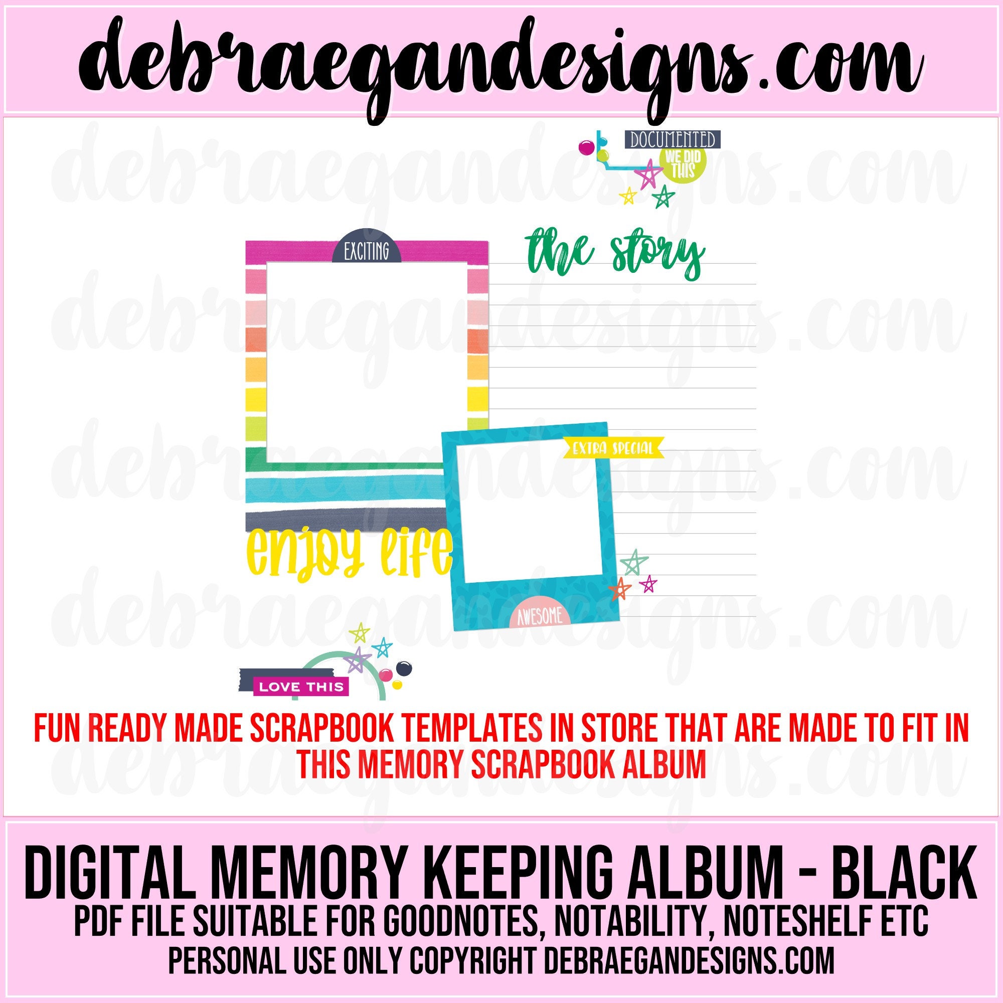 Digital Scrapbook, Photo Album, Memory Keeper, Picture Album the Studio  Scrapbook by Kdigitalstudio Goodnotes 5, Notability, Etc. 