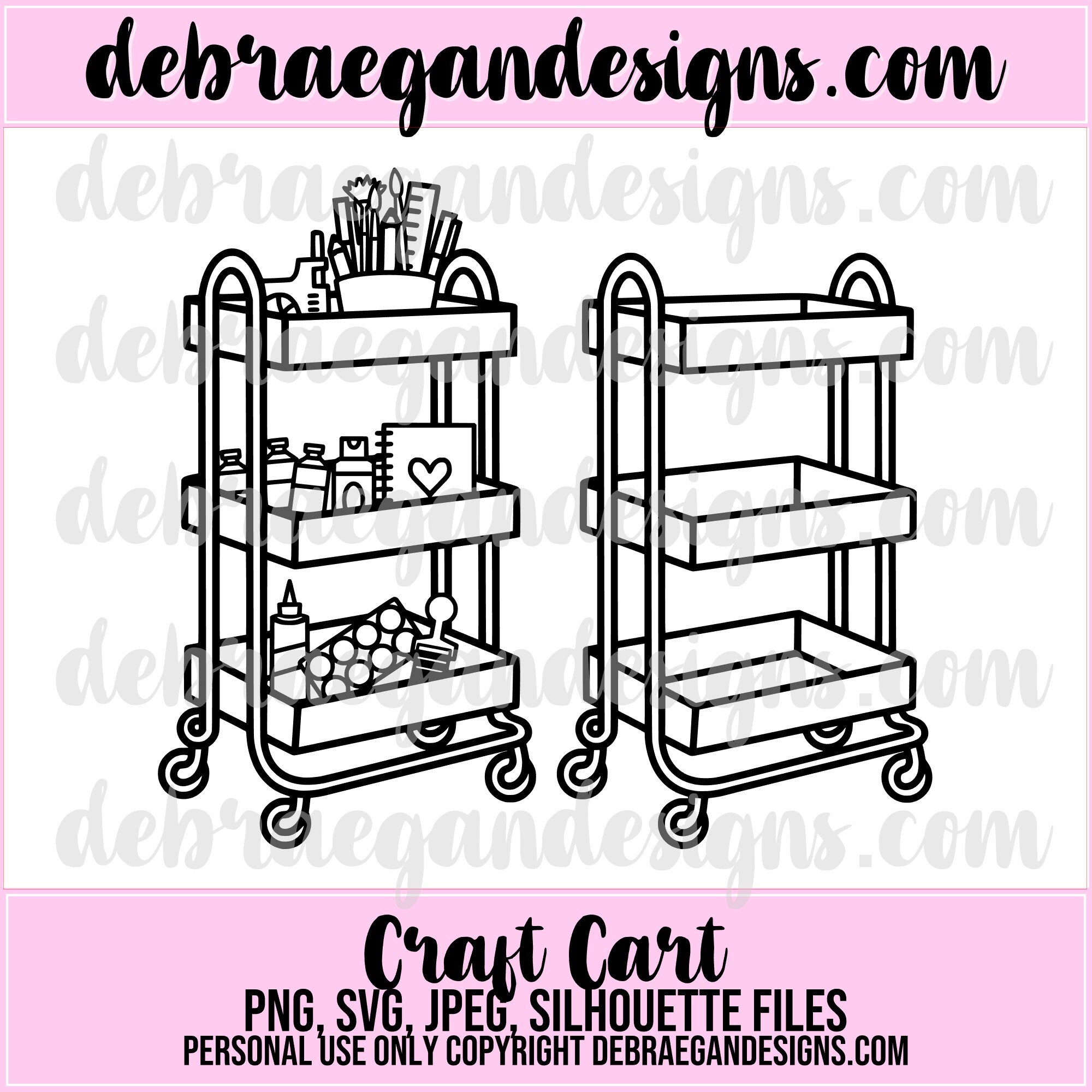Craft Bundle - 4 Assorted Craft Cut Files- Craft Cart, Bag, Cutting ...