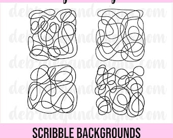 Scribble Background - 4 Styles - SVG, PNG - Background Cut File, Stencil - Digital Cut File, Cricut, Silhouette