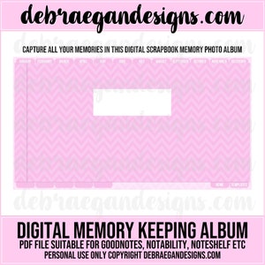 Pink Digital Scrapbook Photo Album -Goodnotes, Notability, Noteshelf- 10 Project Life Guide Templates, 16 PNG Scrapbook Templates Included
