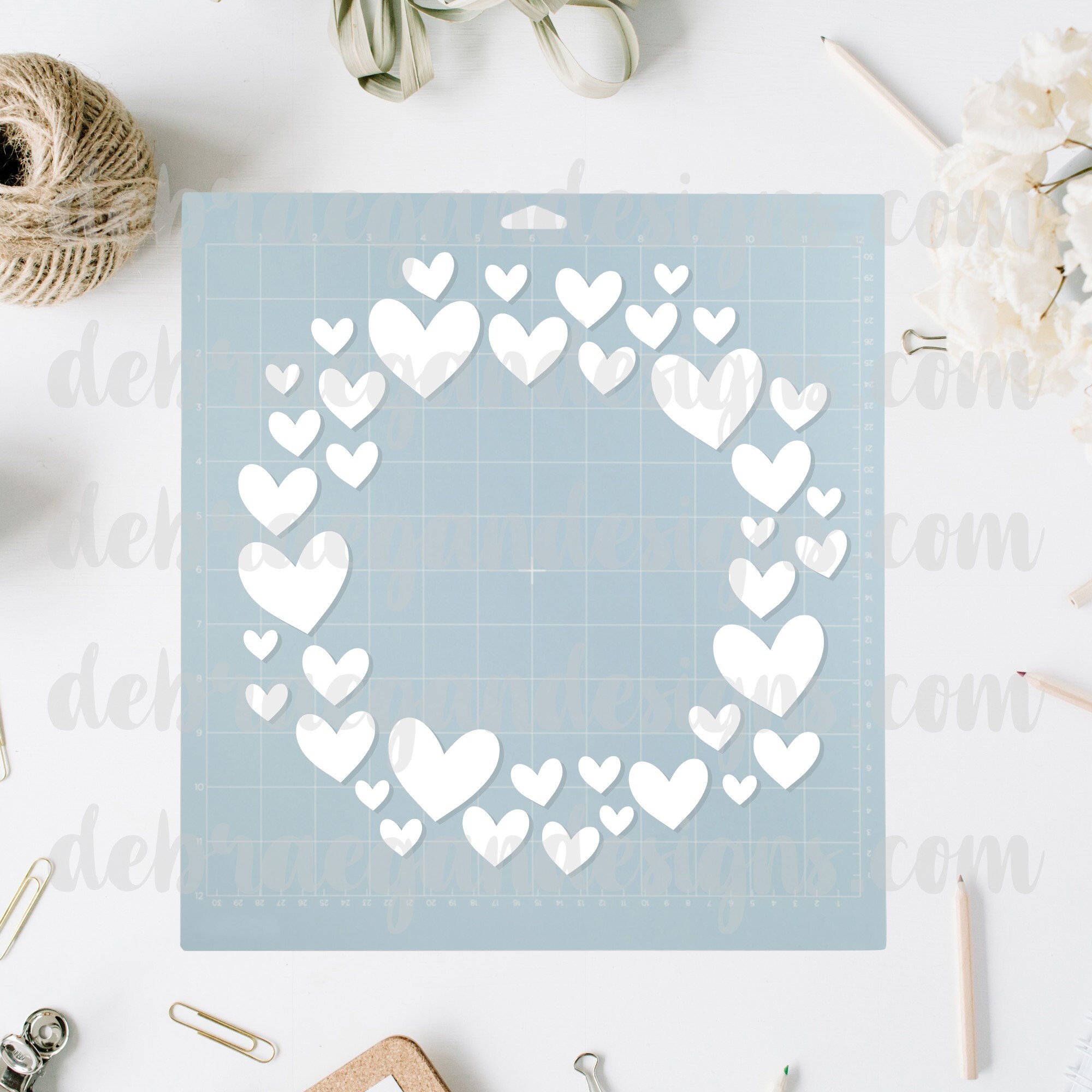 Heart Wreath 2 - SVG, PNG, JPEG - Silhouette Cameo, Cricut - Cut File ...