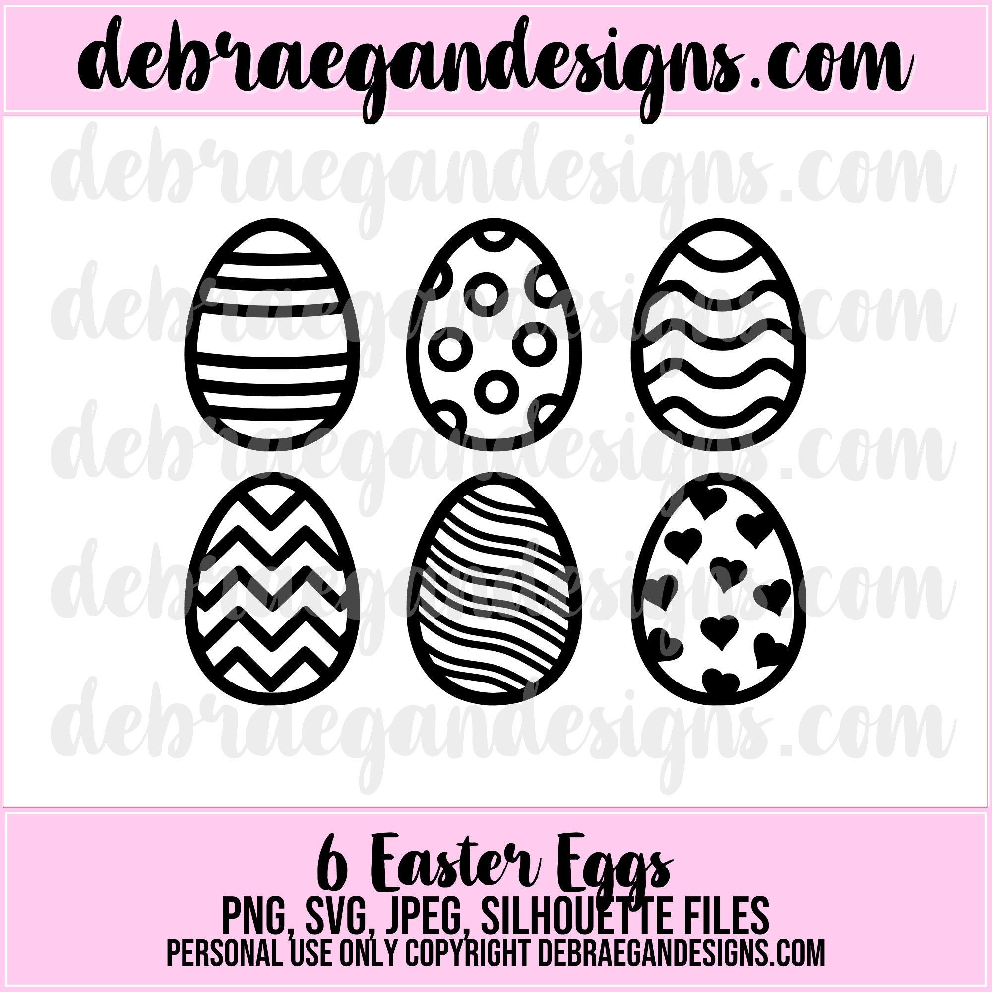 6 Easter Eggs Cut File SVG PNG JPEG .studio 3 Silhouette - Etsy