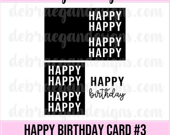 Happy Birthday Card #3 Digital Cut File - SVG, PNG, JPEG - Silhouette Cameo, Cricut - Cut File, Scrapbooking, Birthday Card, Card Making