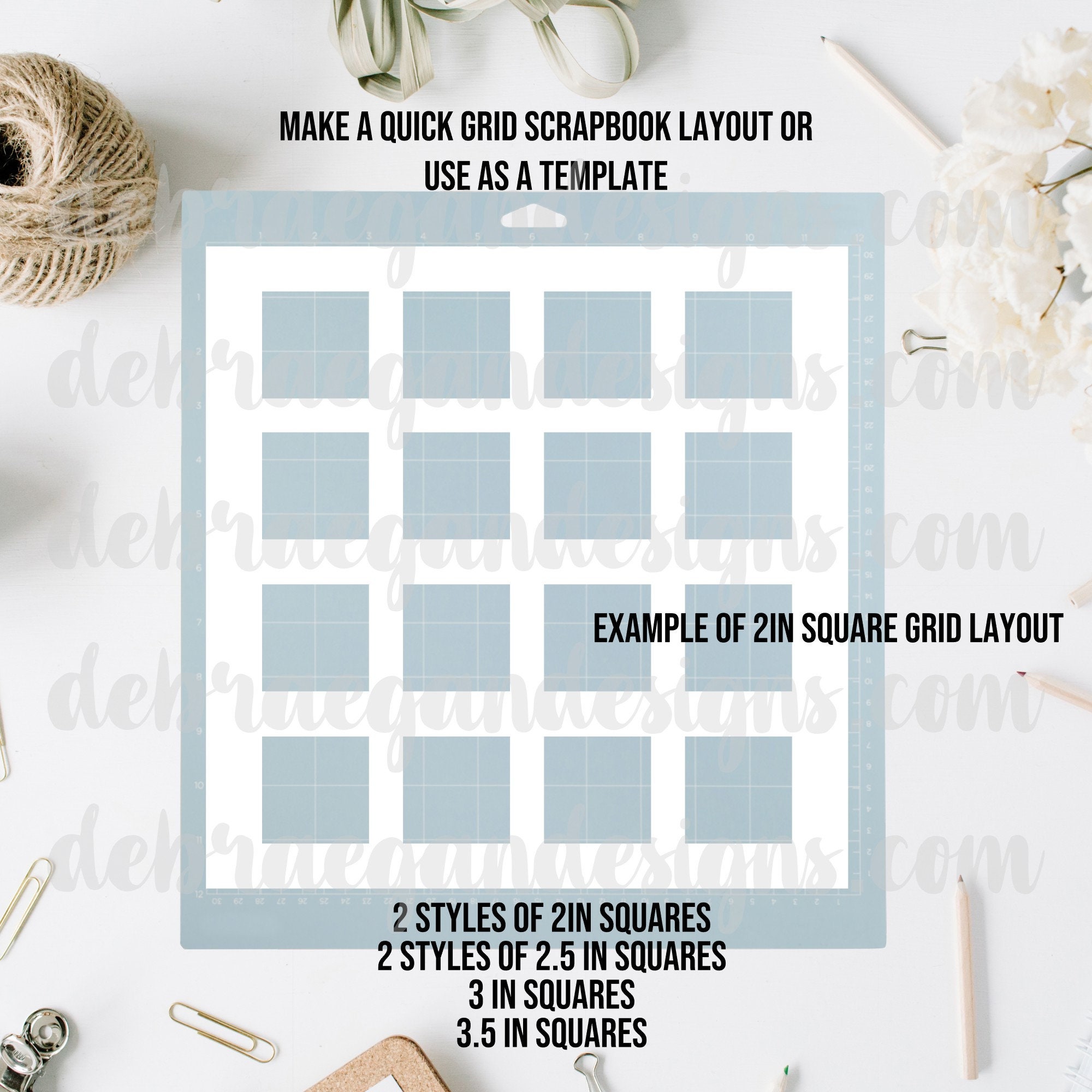 6 Styles Scrapbook Grid Layouts Squares Cut File Scrapbook Layout
