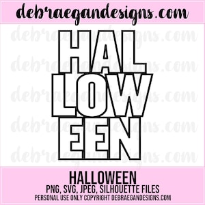 Halloween Digital Cut File - SVG, PNG, JPEG - Silhouette Cameo, Cricut - Halloween Title, Large Title, Scrapbooking