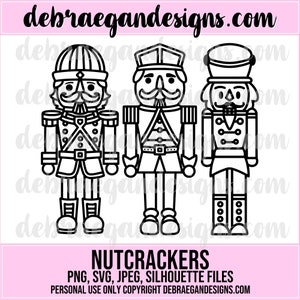 Arquivo de corte digital de quebra-nozes - 3 estilos - SVG, PNG, JPEG - Cameo, Cricut - Natal, O quebra-nozes, Decorações Scrapbooking SvG