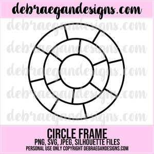 Circle Frame Digital Cut File - SVG, PNG - Photo Frame- Photo Overlay - Scrapbooking, Cricut, Silhouette