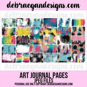 30 Art Journal Pages - Printable -Mixed Media Backgrounds, Journal Fodder, Journaling, Digital Art Journal, Scrapbook Journal, Junk Journal