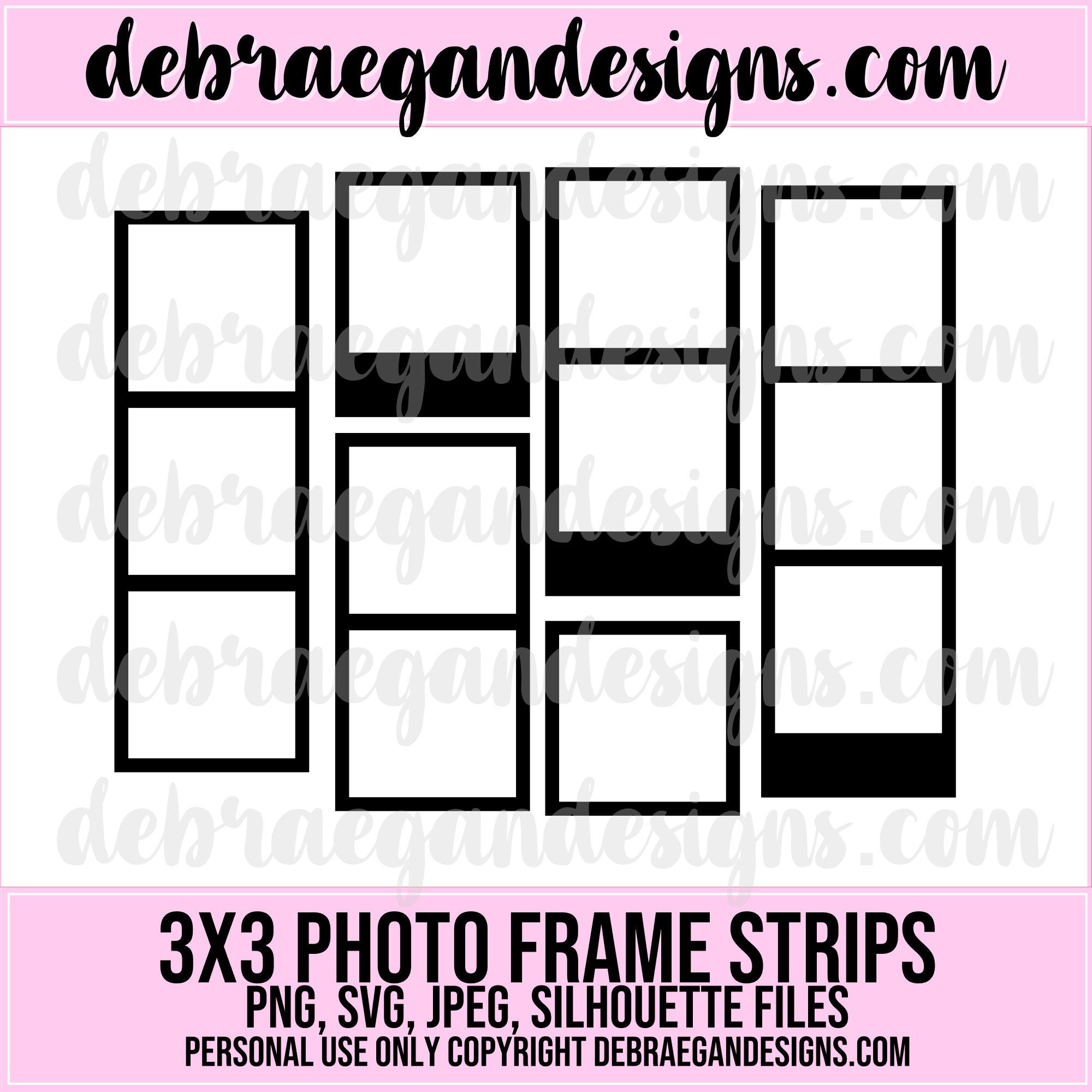 3x3 Photo Frame Strips SVG, PNG, JPEG Silhouette Cameo, Cricut Frame 3x3 Photo Frame Strips SVG, PNG, JPEG Silhouette Cameo, Cricut Frame