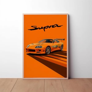 Toyota Supra Poster: Fast and Furious Inspired Man Cave Wall Art