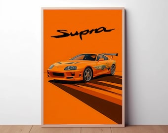 Toyota Supra Poster: Fast and Furious Inspired Man Cave Wall Art