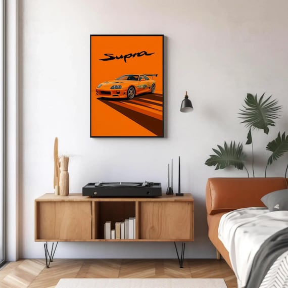 Toyota Supra Poster: Fast and Furious Inspired Man Cave Wall Art