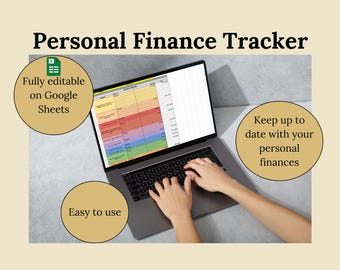 Personal Finance Tracker, Budget Spreadsheet (Google Sheets)