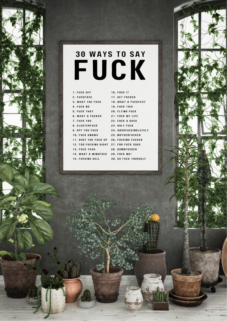 Funny Swear Word Print: 30 Ways to Say F*ck (digital Download) - Etsy