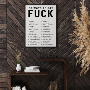 Funny Swear Word Print: 30 Ways to Say F*ck (digital Download) - Etsy