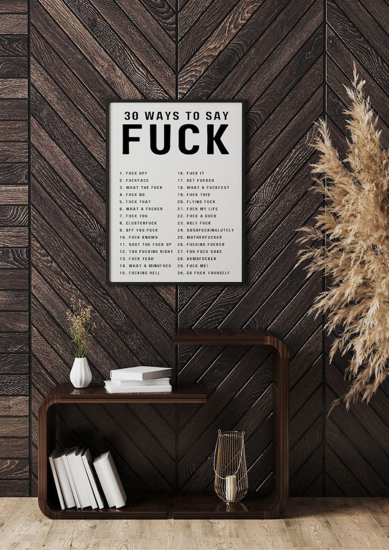 Funny Swear Word Print: 30 Ways to Say F*ck (digital Download) - Etsy
