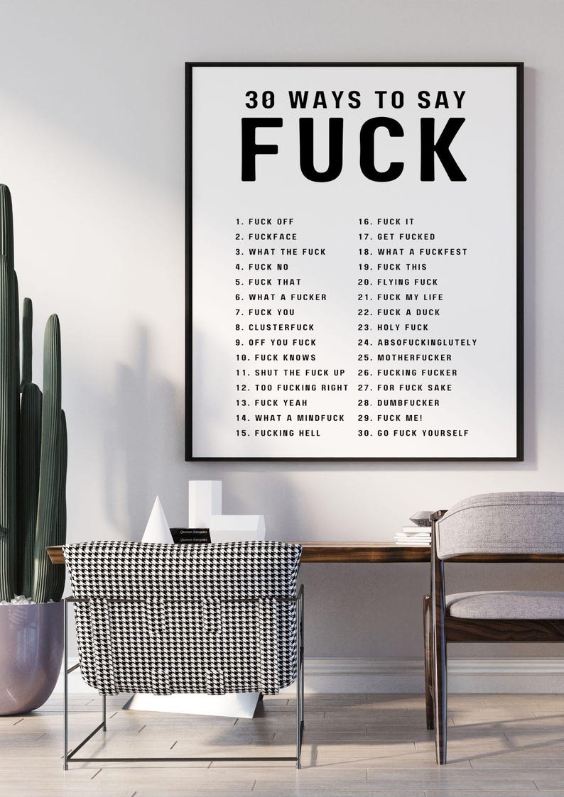 Funny Swear Word Print: 30 Ways to Say F*ck (digital Download) - Etsy