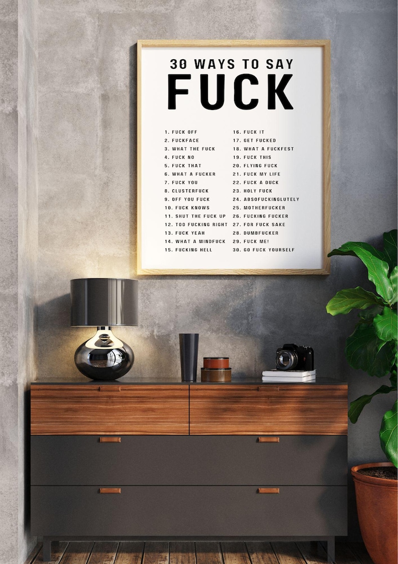 Funny Swear Word Print: 30 Ways to Say F*ck (digital Download) - Etsy