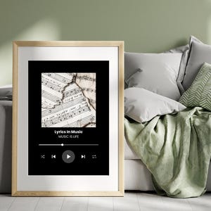 La música es vida, regalo para amantes de la música, póster con cita musical, arte de pared retro, arte de pared imprimible
