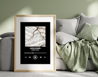 Music Is Life Quote Poster, Retro Wall Art (Digital Download)