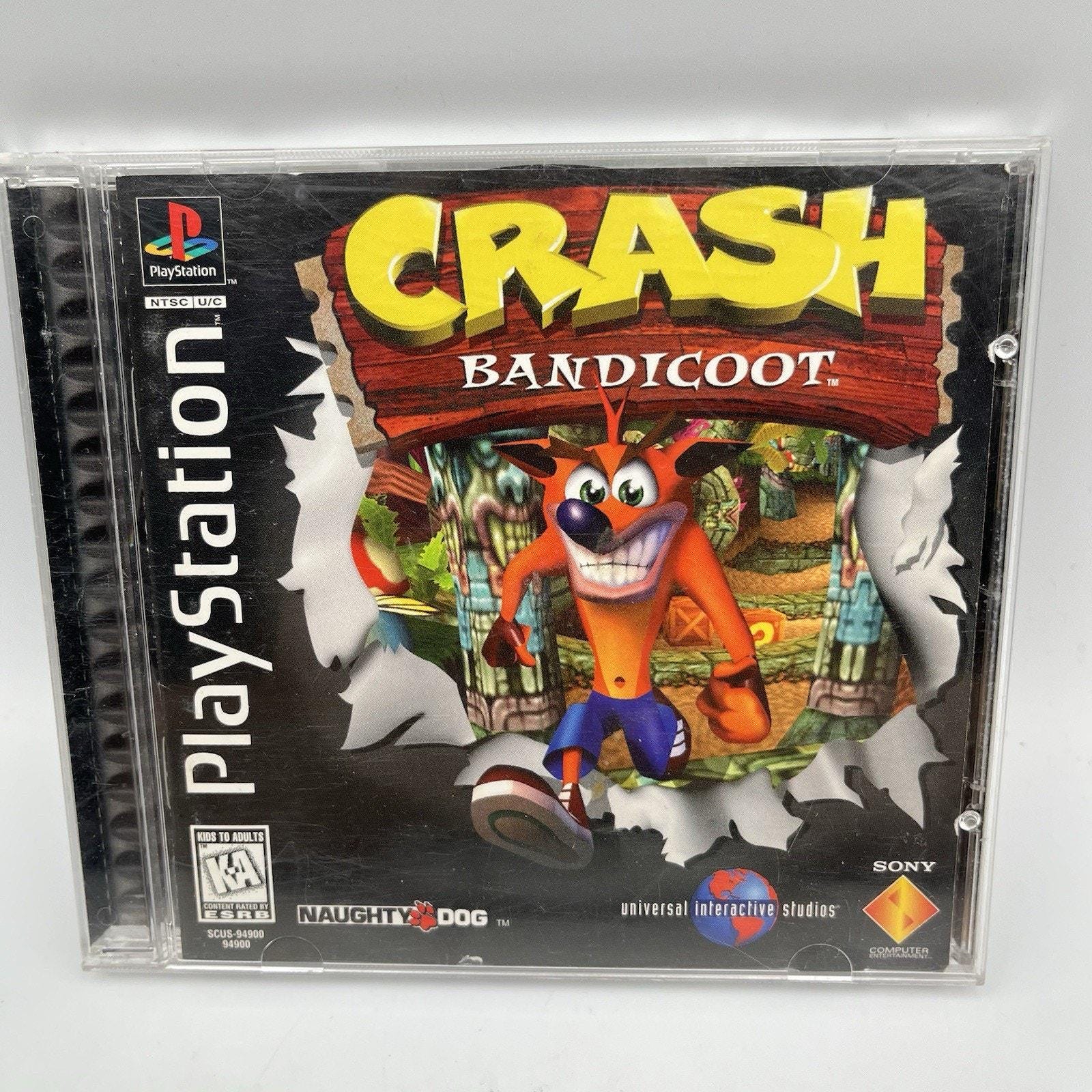 Crash Bandicoot (PS1) Complete CIB w/ Manual Black Label