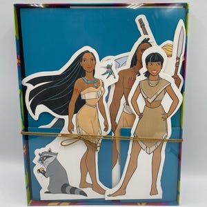 Cartões comemorativos vintage Hallmark Disney Pocahontas dos anos 90 NOVOS