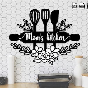 Mamas Küche Zeichen Dxf / SVG, Dijital Sofort-Download (Dxf, SVG, Pdf, Ai), Laser CNC-Plasma Wasserstrahl, DIY Geschenkidee Datei