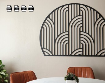 曲線のウォールアート：レーザーカットファイル（デジタルダウンロード）