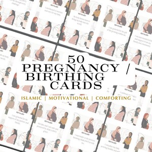 Schwangerschafts-Geburtskomfortkarten, Worte der Bestätigung, neue Mutter, Babypartygeschenk, sinnvolles Geschenk, Geburtsaffirmation, muslimische Mutter, islamisch