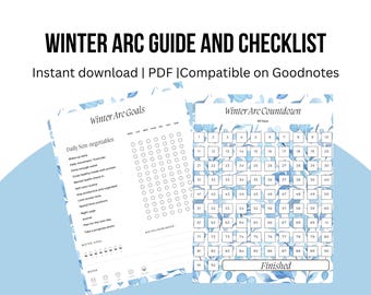 Winter Arc Challenge Planner, Floral Wellness Diary (PDF)