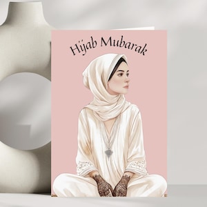 Rosa Islamische Karte für Revers Printable |  kehren zum Islam zurück Inspiration für den neuen muslimischen Hijab Mubarak Willkommen im Islam Karte Schnelle Lieferung