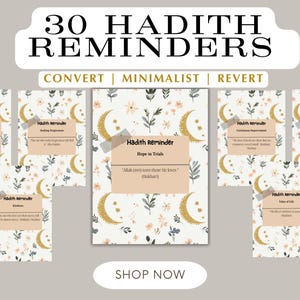 30 Mond Hadith Karten für Muslim | Geschenk für einen Revers | Dua Hadithe Dhikr|  Islamisches Lernen | Hilfreiche Karteikarten Muslim Girly, Muslim Mom