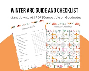 Winter Arc Challenge Tracker, Floral Wellness Planner (PDF)