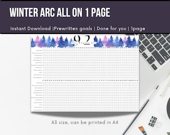 Winter Arc Checklist, Minimalist Gym Tracker (Digital PDF)