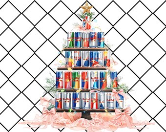 Coquette Santa Christmas Tree PNG, Fabric Print, Sublimation (Digital Download)
