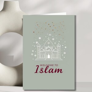Elegant Islamic card for reverts Printable |  revert to Islam Inspiration for new Muslim Hijab Mubarak Welcome to Islam card Quick delivery