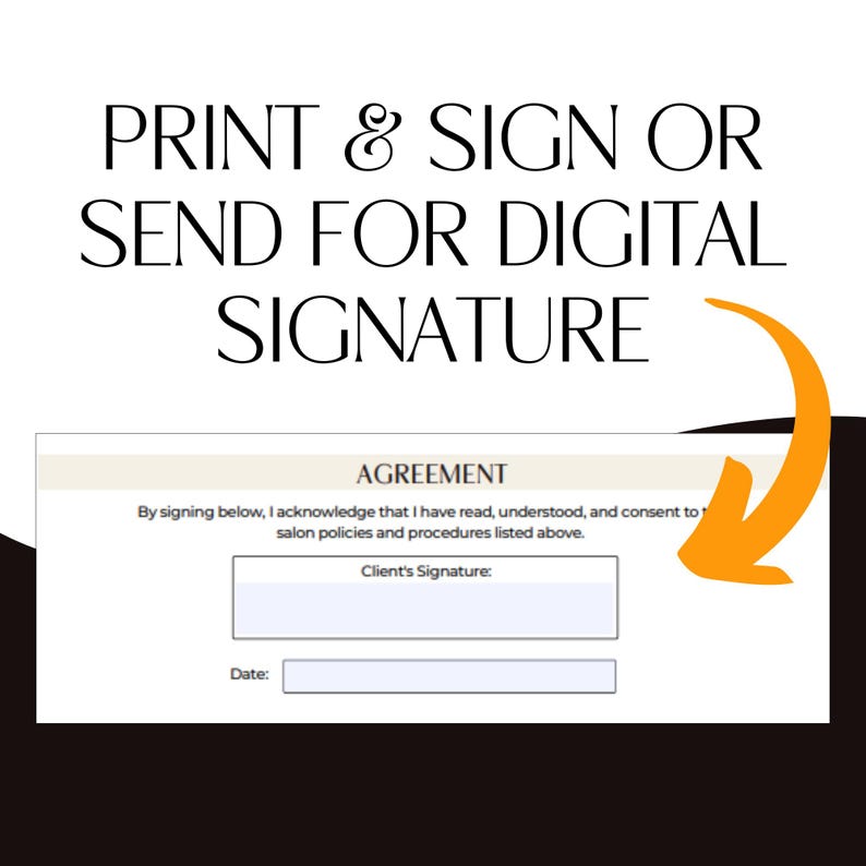 Editable &amp; Printable Salon Policies Form | Client Agreement for ...