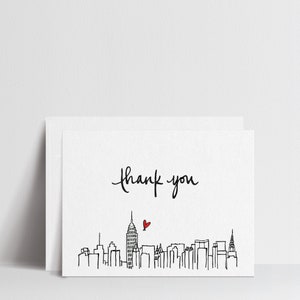 Gracias - Tarjetas de felicitación con el horizonte de la ciudad de Nueva York