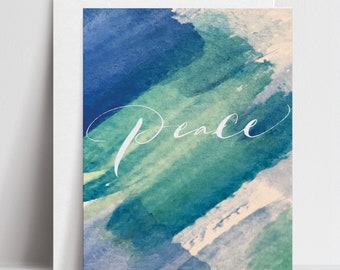 Peace (Blue) - Greeting Cards